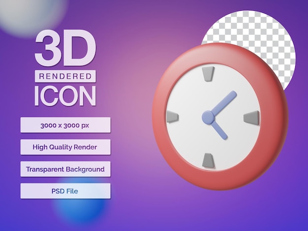 3d rendered clock icon