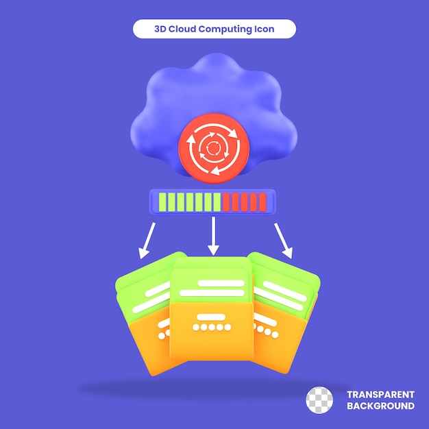 3D-Rendered-Cloud-Datenwiederherstellungsobjekt