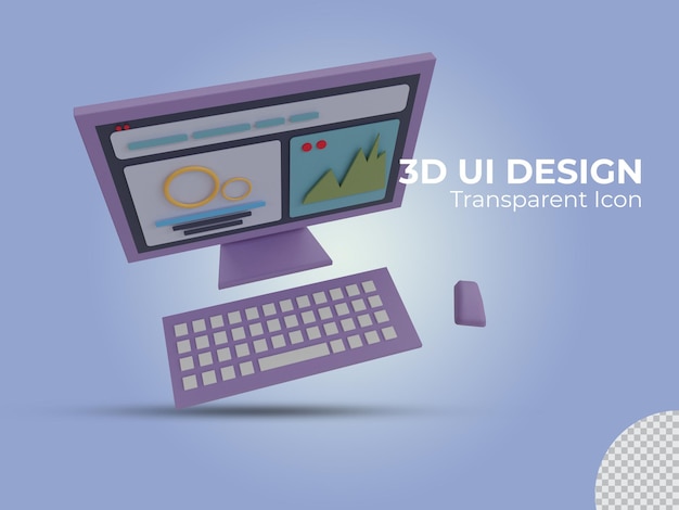 3d rendered computer ui transparent icon design isolated view