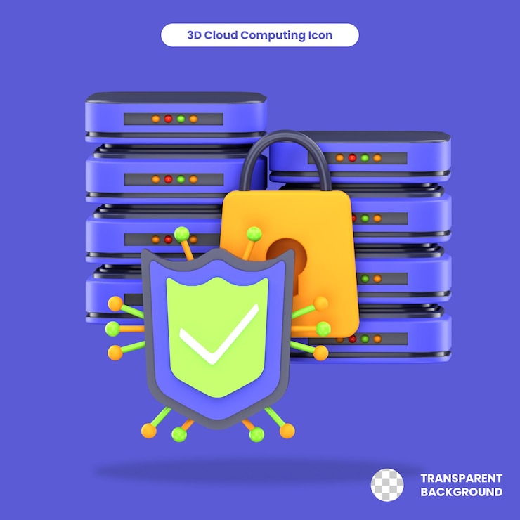 PSD 3d-rendered-datenbank-sicherheitsobjekt