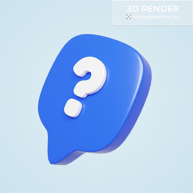3D-Rendered Fragezeichenblase