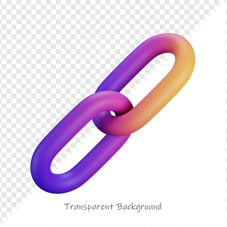 PSD 3d rendered gradient chain link icon