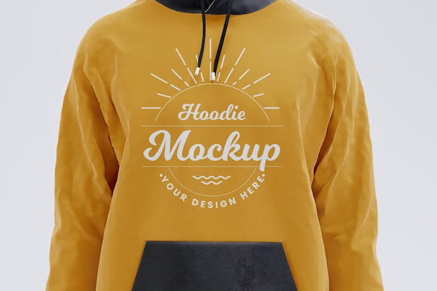 3d-rendered-hoodie-mockup-vorlage aus der nähe