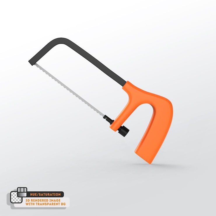 PSD 3d rendered illustration  icon of a saw for wood cutting isolated on white background