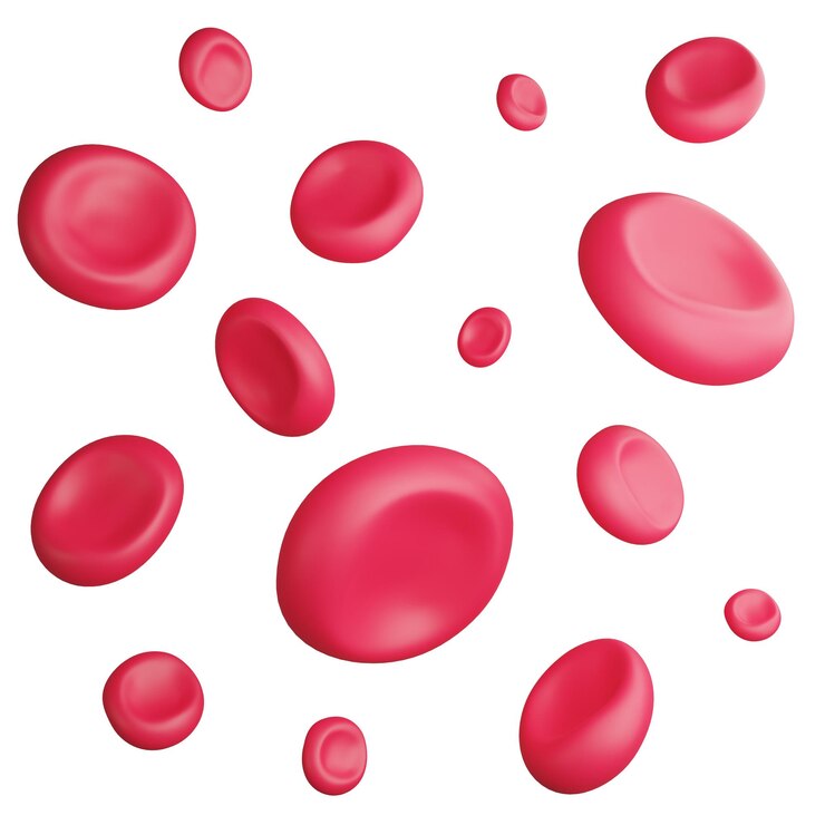 PSD 3d rendered illustration of red blood cells