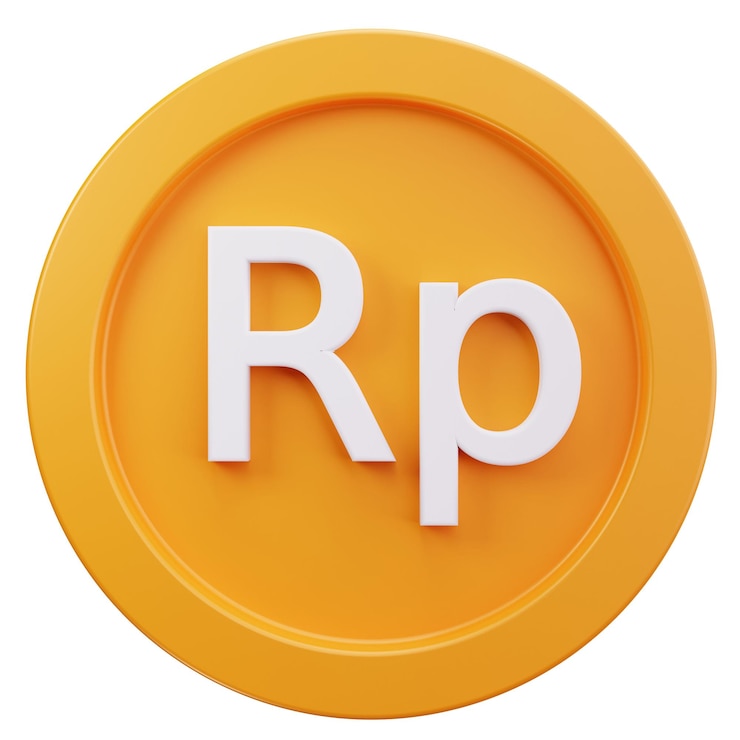 PSD 3d rendered indonesian rupiah coin symbol