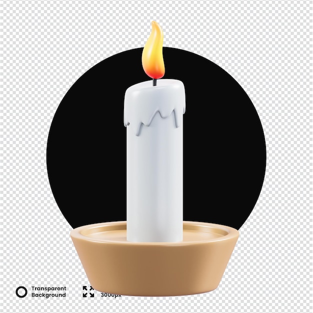 3D-Rendered Kerze mit Halloween-Thema auf Weiß