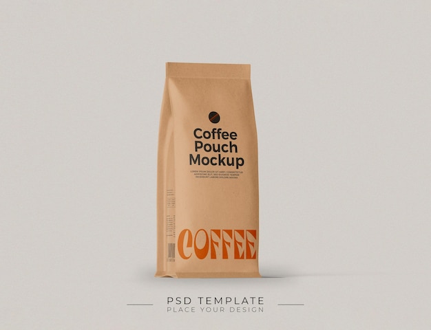 3D-Rendered-Mockup-Vorlage für Coffee Pouch