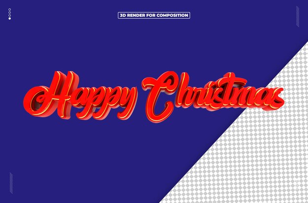 3D-Rendered-Objekt Frohe Weihnachten