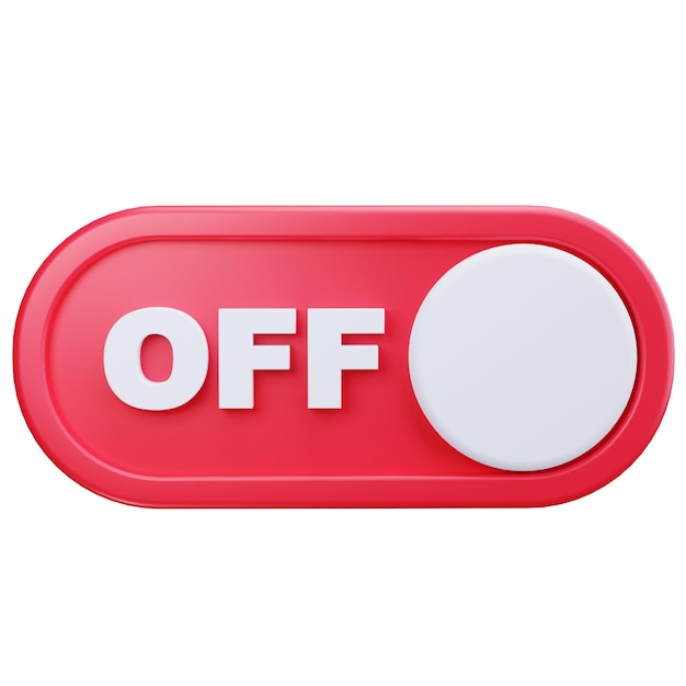 3D rendered off button