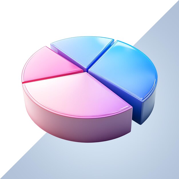 3d rendered pie chart infographic for data visualization