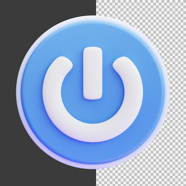3d rendered power button icon