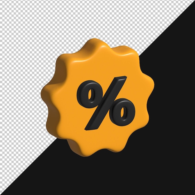 3D-Rendered Prozentsatz Rabatt Abzeichen