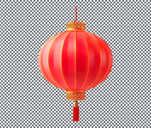 3d rendered red chinese lantern isolated on transparent background