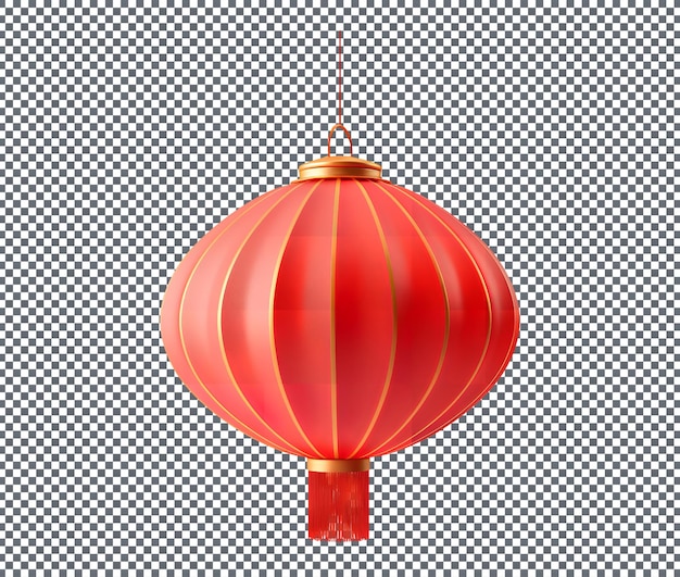 3d rendered red chinese lantern isolated on transparent background