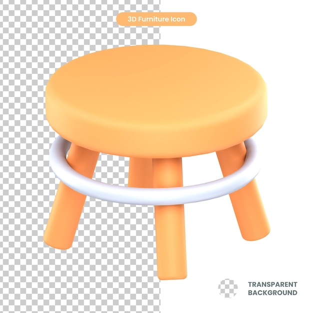 3d rendered round chair isolated on the transparent background