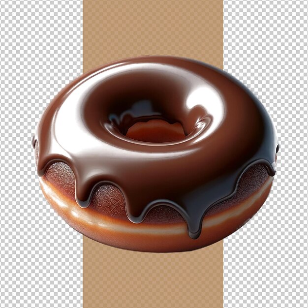 PSD 3d-rendered schokoladen donut mit durchsichtigem hintergrund