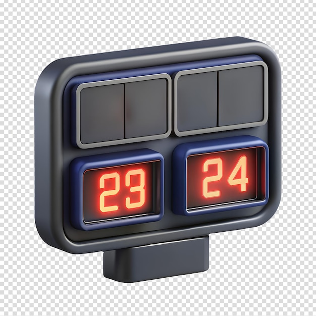 3d rendered scoreboard displaying points in sports match digital game stats screen
