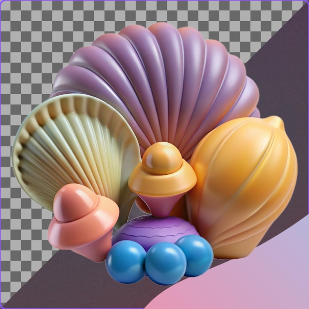 3D-Rendered Seashell Abstract Hintergrund