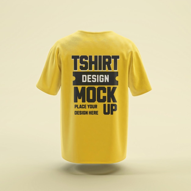 3D-Rendered-T-Shirt-Mockup-Design-Vorlage mit Rücksicht