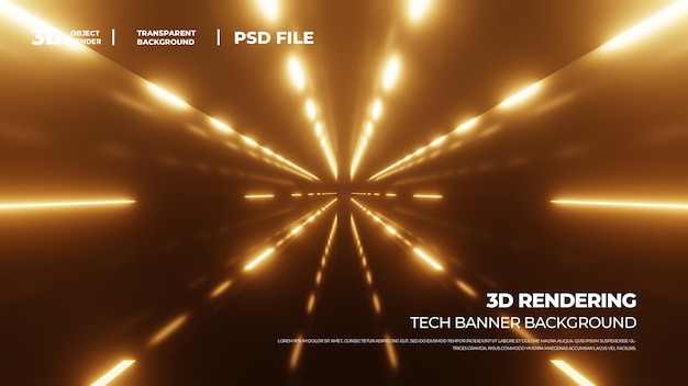 3D-Rendered-Tech-Linien Tunnel erweiterte Licht hd psd geschichteter Hintergrund