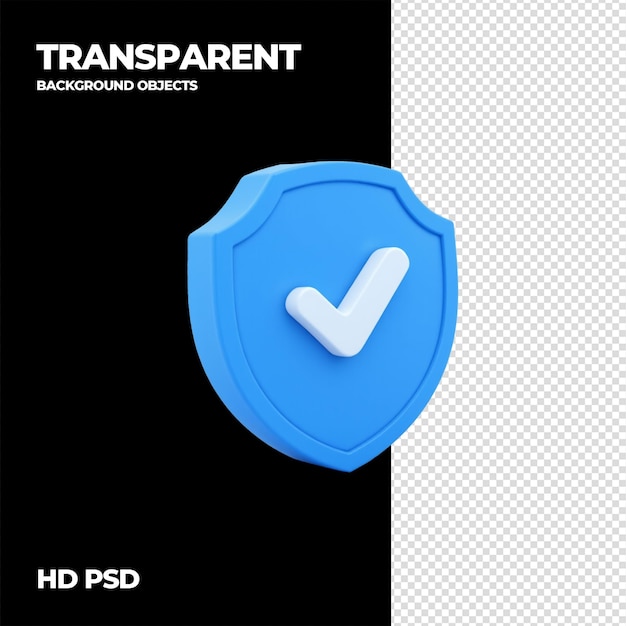3D-Rendered Verification Badge auf einem blauen Schild