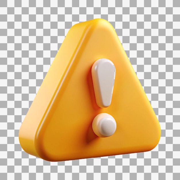3D-Rendered Warndreieck-Symbol mit Ausrufezeichen