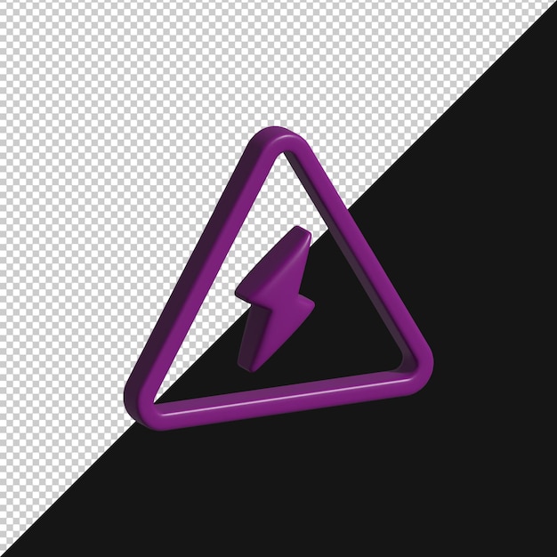 3D Rendered Warning Sign for Electrical Hazard