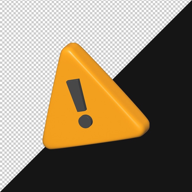 3D-Rendered Warnschild mit Ausrufezeichen