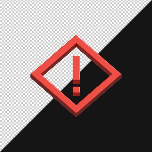 3D-Rendered-Warnungs-Symbol