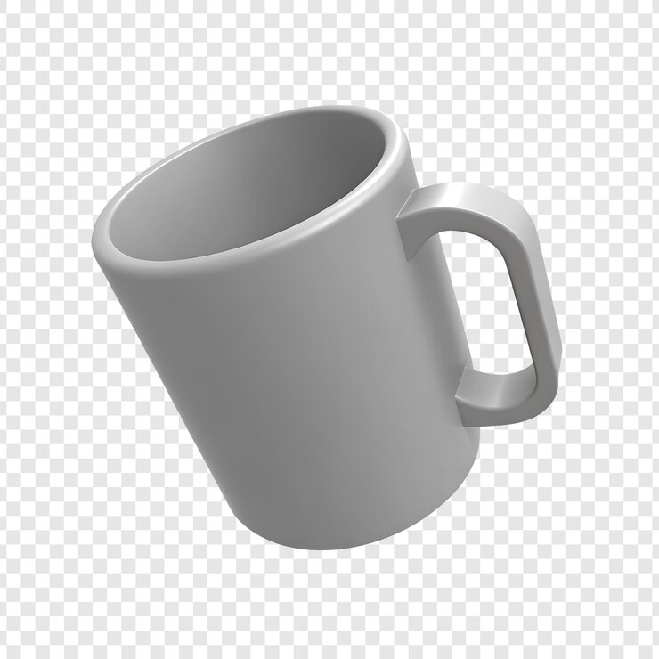 PSD 3d rendered white mug