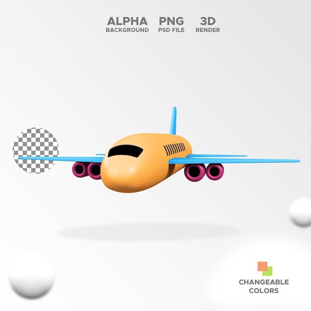 3d-renderflugzeug für isoliertes objekt des illustrationsdesigns