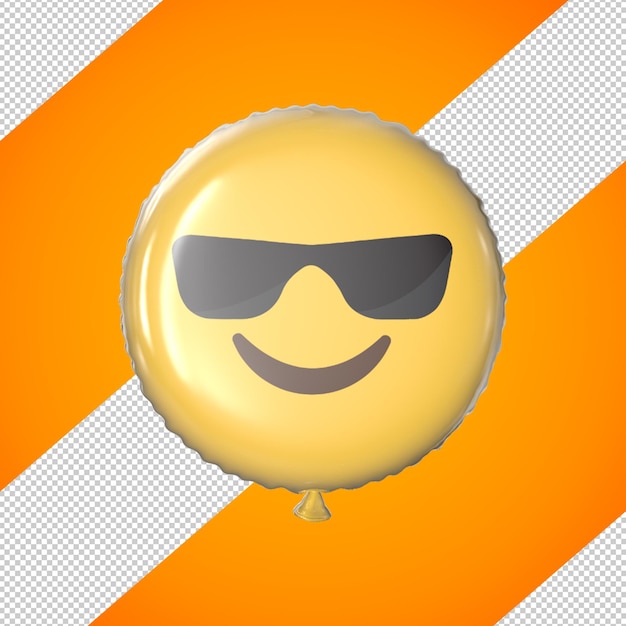 PSD 3d-renderglas-emoji-ballon