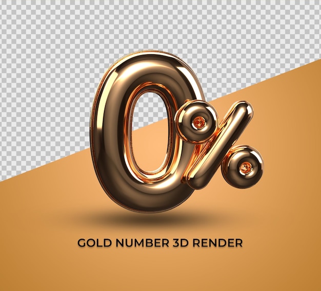 3d-rendergold 0 prozentzahl zum verkauf, rabatt, fortschritt