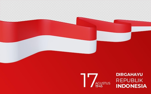 PSD 3d-rendering, 17. august 1945, happy indonesia independent day 77 jahre