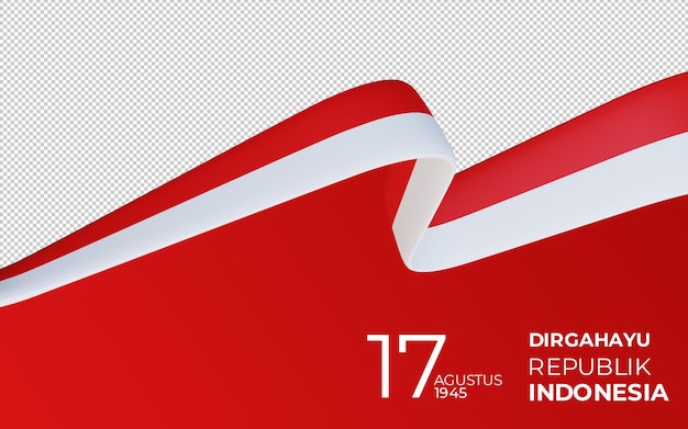 PSD 3d-rendering, 17. august 1945, happy indonesia independent day 77 jahre