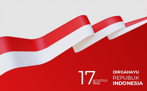 3D-Rendering, 17. August 1945, Happy Indonesia Independent Day 77 Jahre