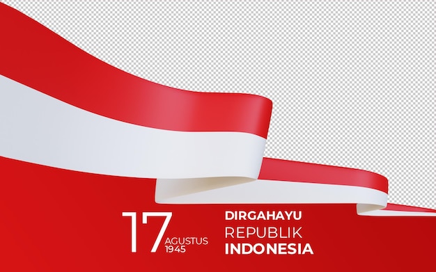 3d-rendering, 17. august 1945, happy indonesia independent day 77 jahre