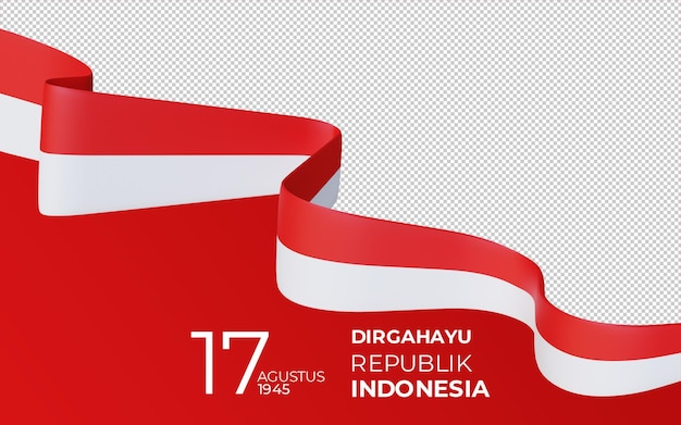 3d-rendering, 17. august 1945, happy indonesia independent day 77 jahre