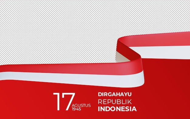 3D-Rendering, 17. August 1945, Happy Indonesia Independent Day 77 Jahre