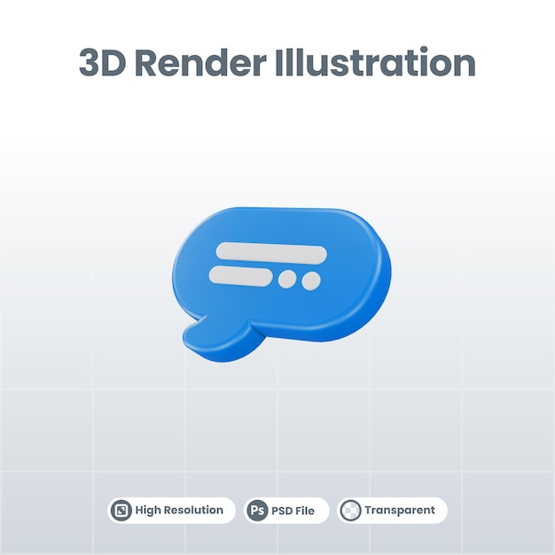 3D-Rendering 3D-Illustration Sprechblase