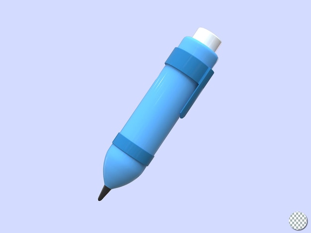 3d-rendering, 3d-illustration, stift, kindisch, schule, studium, werkzeuge, büromaterial, stylus-stift