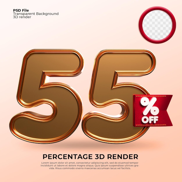 3D-Rendering 55 Prozent Gold Style zum Verkauf Rabatt