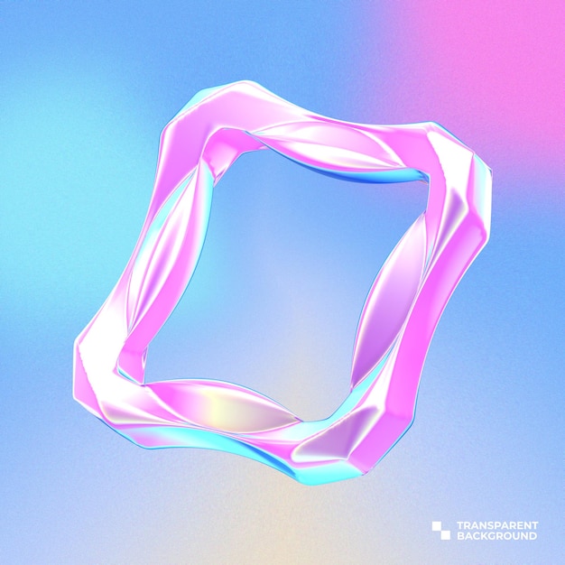 3d Rendering abstract Holographic shape Illustration