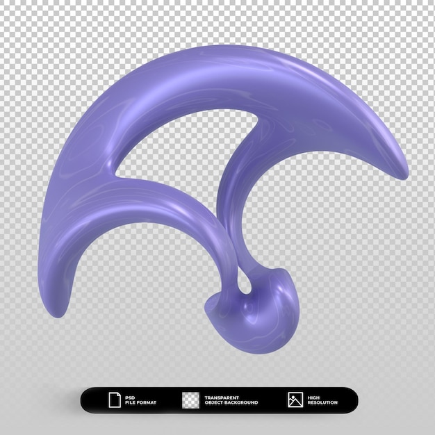 3D-Rendering abstrakte Form metallisch blau isoliert