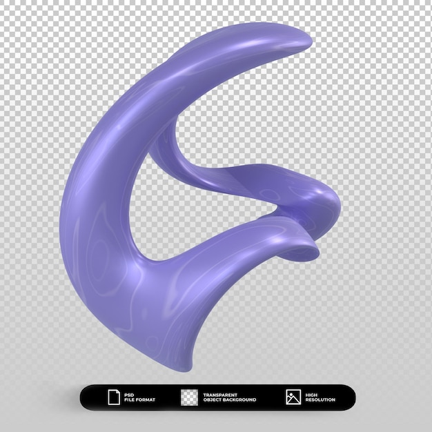 3D-Rendering abstrakte Form metallisch blau isoliert