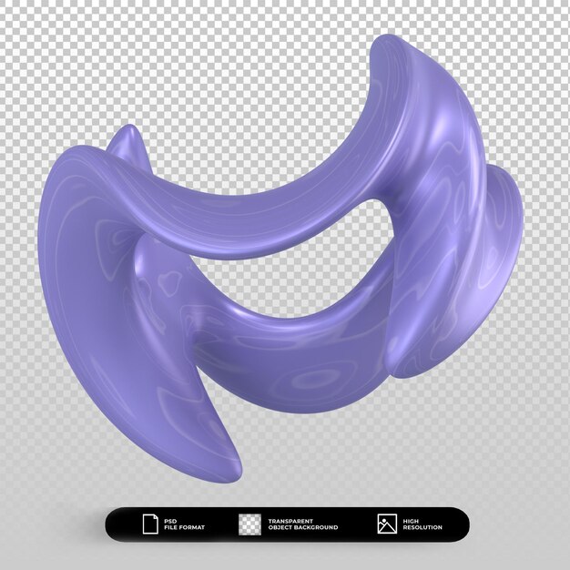 3D-Rendering abstrakte Form metallisch blau isoliert