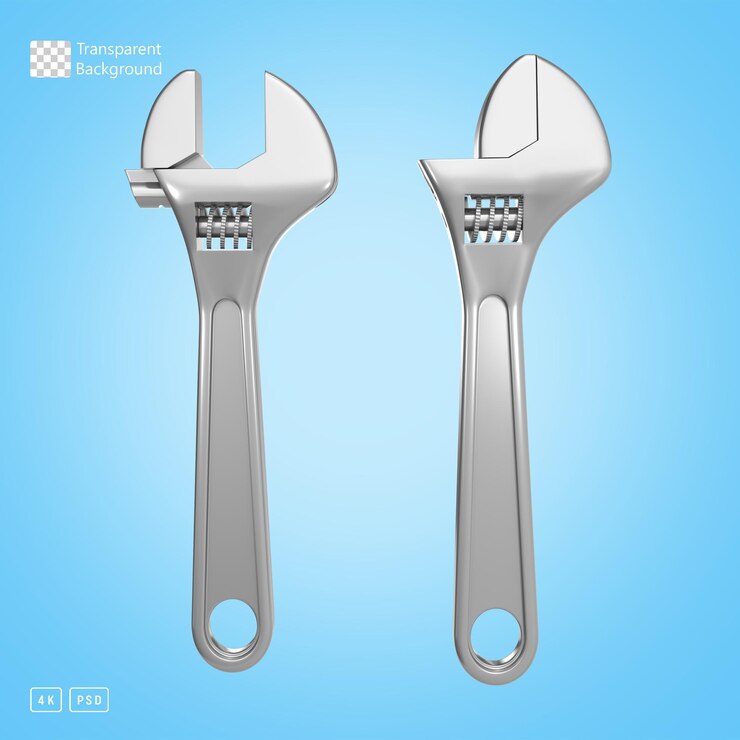 PSD 3d rendering adjustable wrench