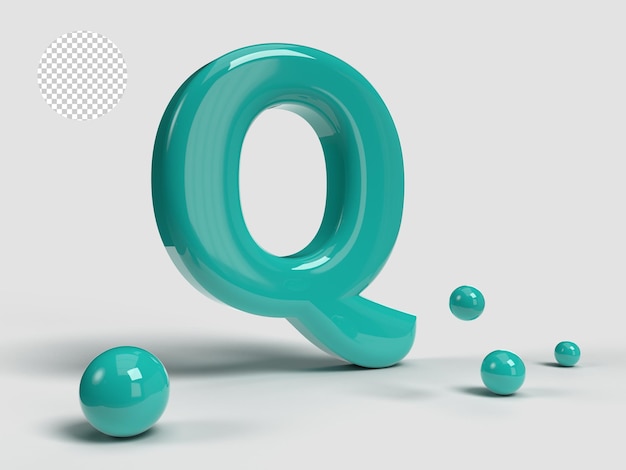 3d-rendering-alphabet-buchstaben-symbol mit transparentem hintergrund