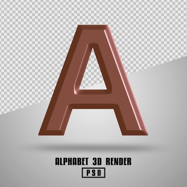 3D-Rendering Alphabet Kupferfarbe